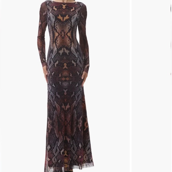 Women's Snake Maxi Open back ruched Dress sz small - Picture 4 of 4